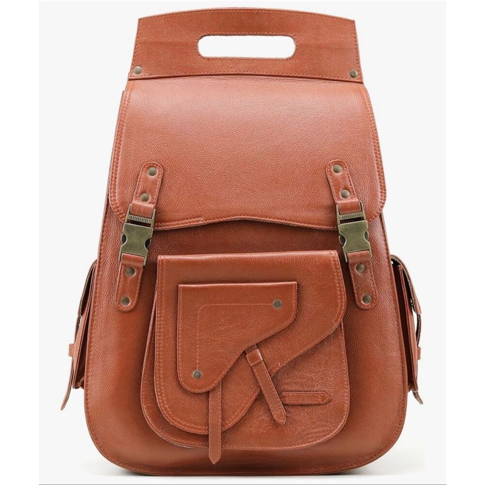 Handmade World Full Grain Leather Backpack for Men – 17” laptop, bag Busines Tra